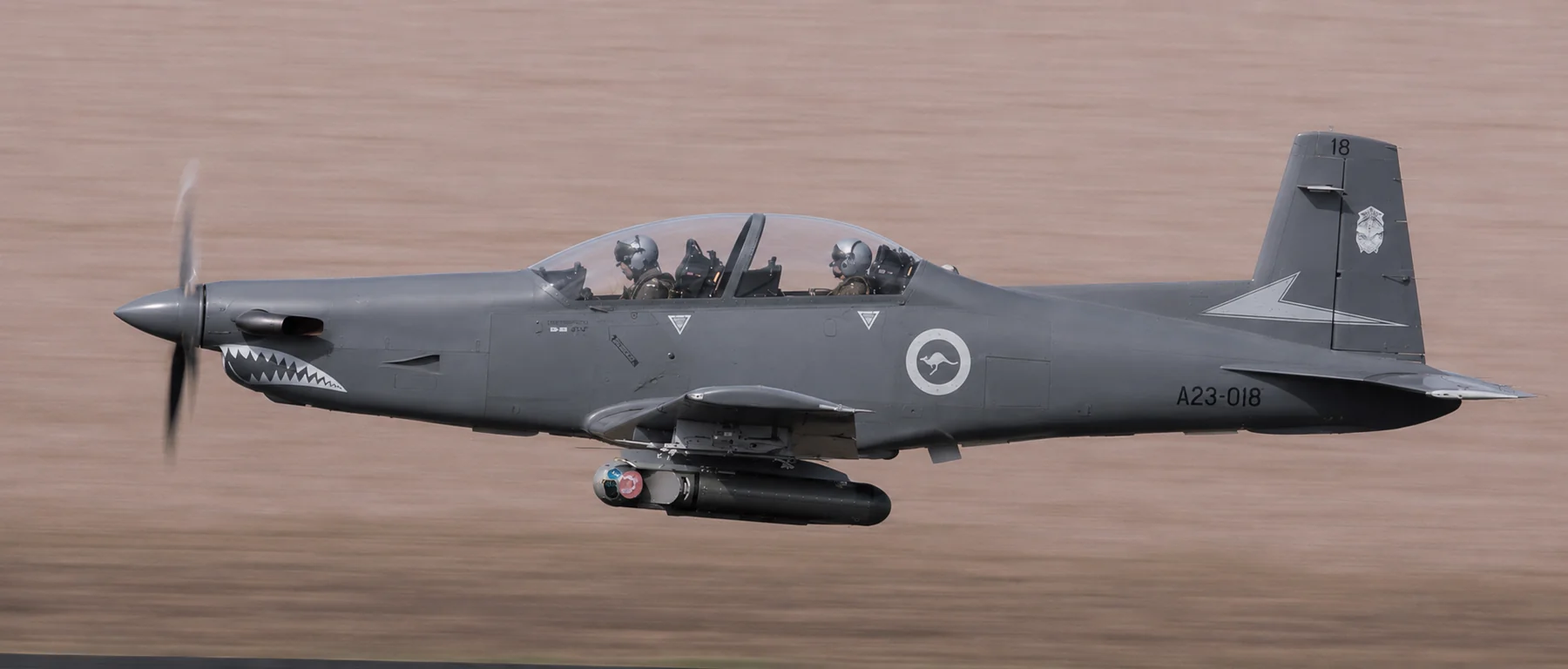 Concept visualisation of PC-9 A23-018 carrying an underwing pod